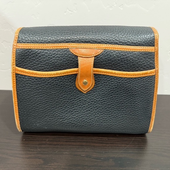 Vintage Dooney Bourke All Weathered Leather Essex Black Pebbled Crossbody Purse - Picture 6 of 15